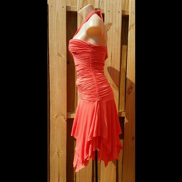 🖤 BCBG Maxazria Halter Top Asymmetrical Ruched Prom - Picture 4 of 9